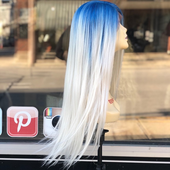 Blue white wig main image 7